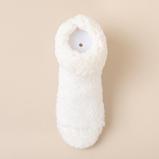 Пушистые зимние носки до щиколотки женские пушистые носки-тапочки с нескользящими подошвами плюшевые теплые носки с низким вырезом для дома