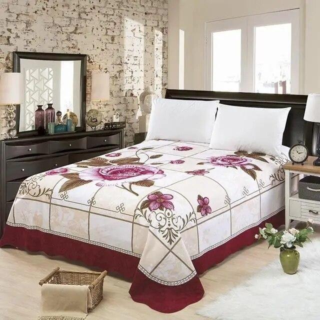 Шикарная простыня с принтом красных цветов и цветов 250X250 см, ультрамягкая плоская простыня из матового хлопка 250X250 см