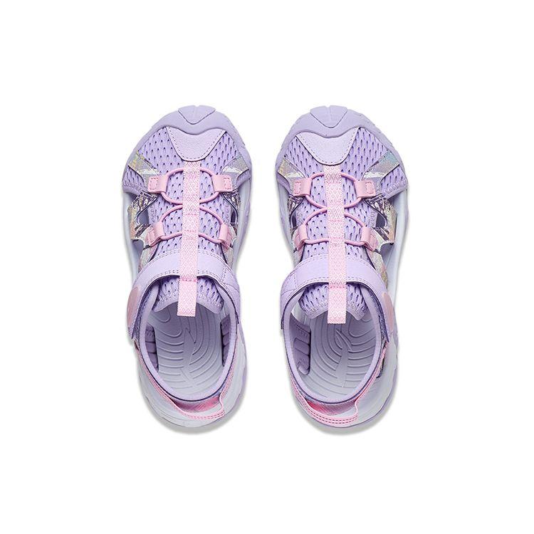 Li Ning Youth Childrens Trekking 1.5 Sports Lifestyle Series Color Block Sandals Kids Sandals Purple YKUT016-2