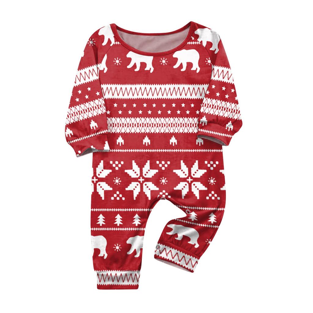 Christmas Prints Family Matching Long Sleeve Tops+Pants Set Family Matching Sets