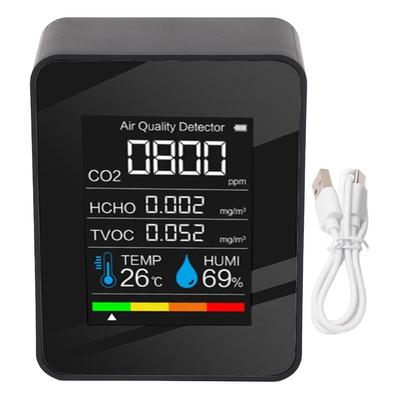 5 в 1 монитор качества воздуха с цветным ЖК-экраном CO2 TVOC HCHO Температура Влажность Многофункциональный воздух