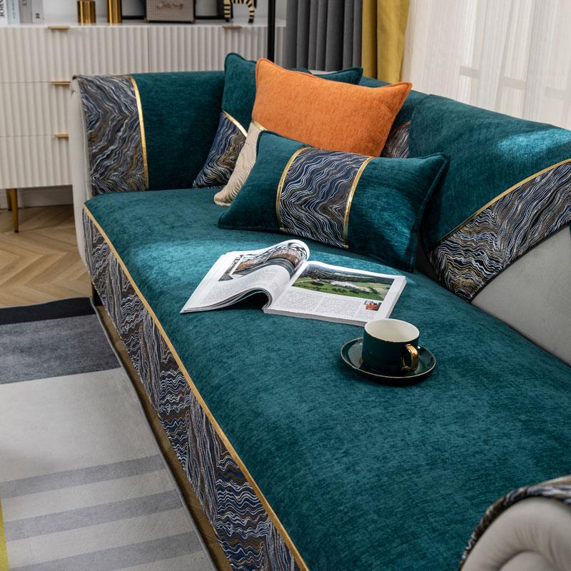 Жаккардовый лоскутный чехол для дивана, 1/2/3-местный L-образный секционный чехол для дивана, чехол из синели, подлокотник, защита для мебели для гостиной