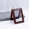 Double-Sided ID Card Holder Badge Clip Leather Badge Holder Leather Card Cover  Work Bank Card