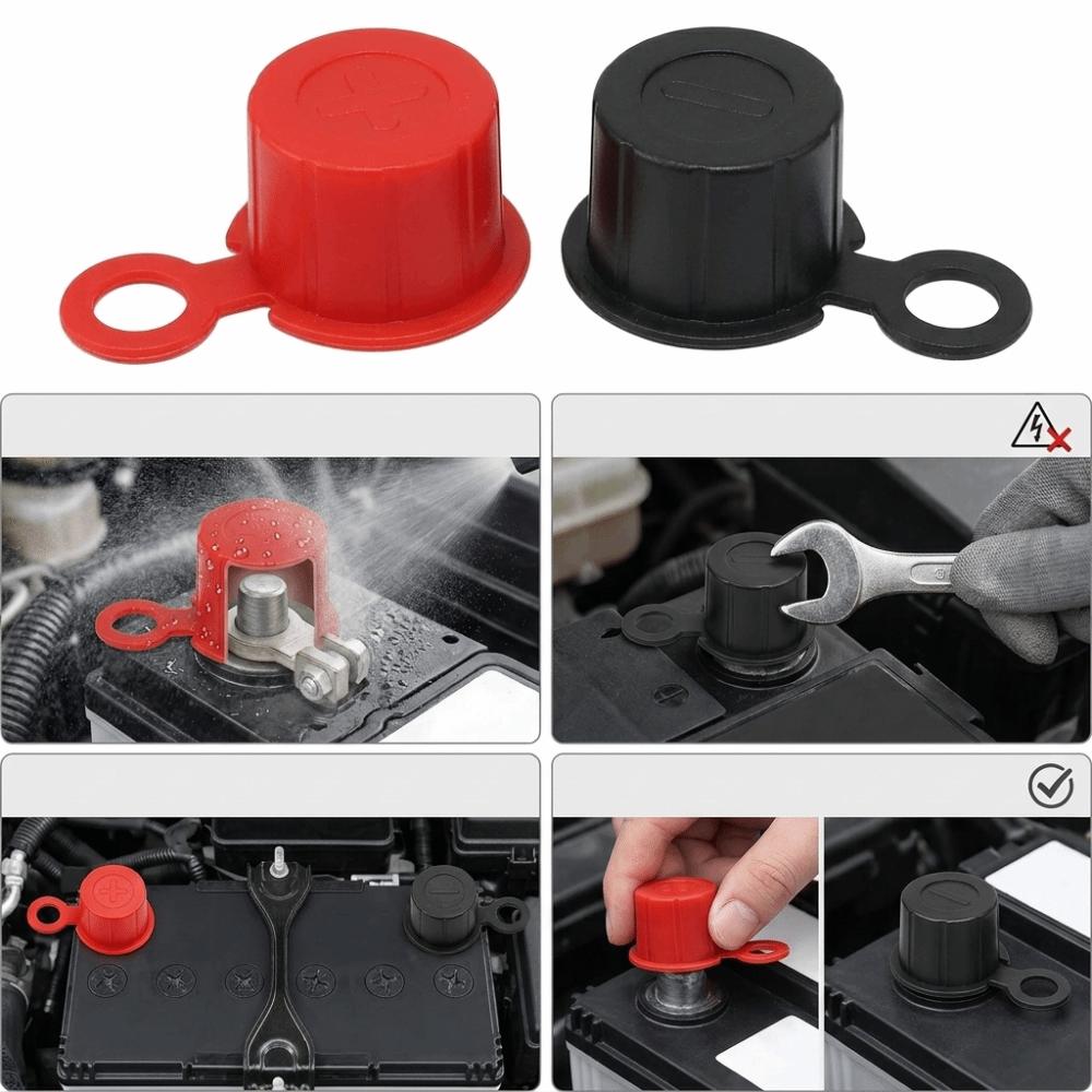 1 Pair Dust Proof Battery Protector Water Proof Insulated Cap Automotive Battery
