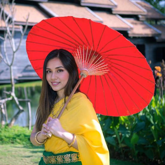 20/30/40/60/85CM Colorful Paper Umbrella Chinese Style DIY Crafts Decorative Oil-paper Painting Umbrella