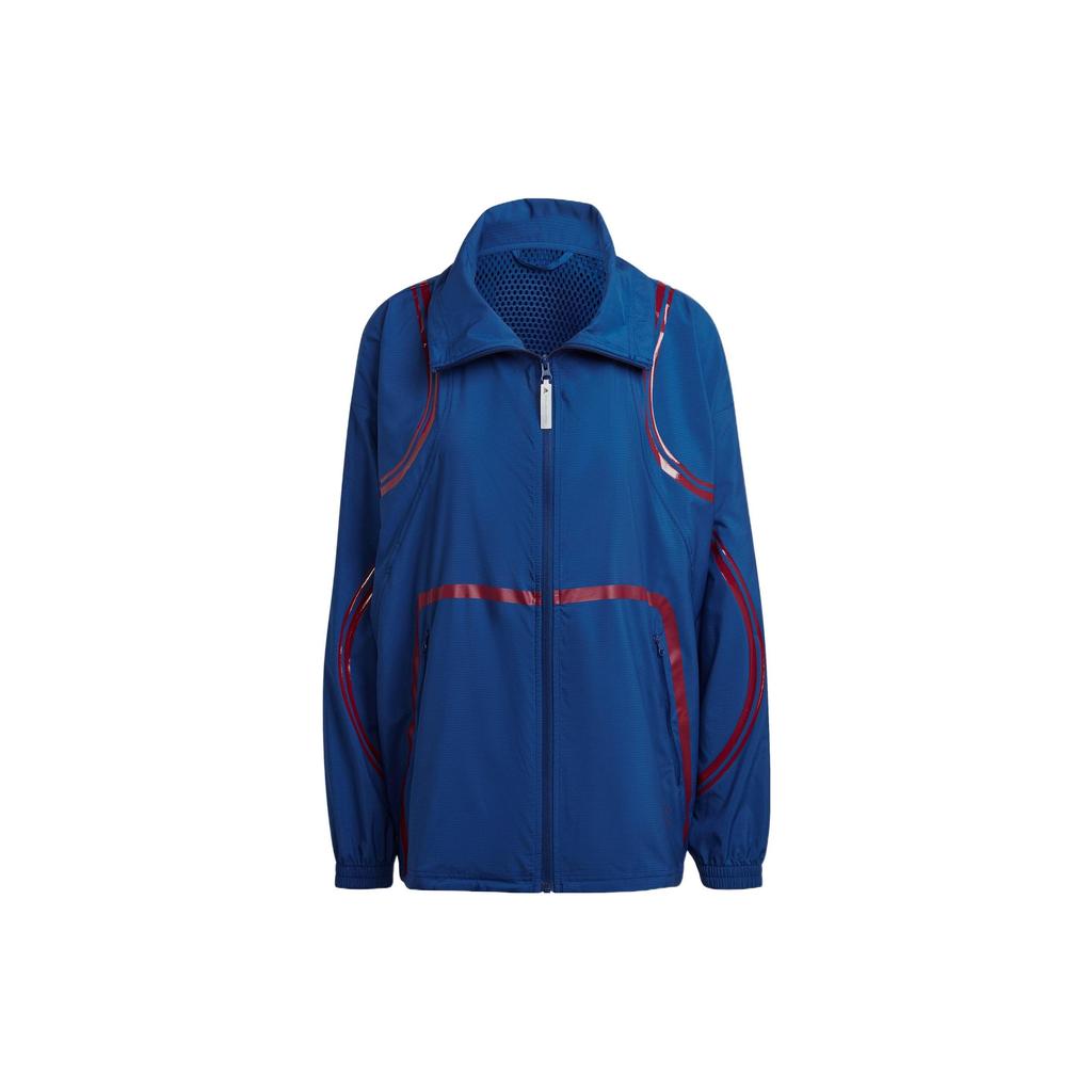 Adidas Stella McCartney Series Solid Color Slim Sports Jacket Daily Casual Outerwear Women Royal-Blue HI6131