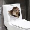 Broken Hole Cat Toilet Sticker Waterproof Removable Self-adhesive PVC Living Room Bathroom