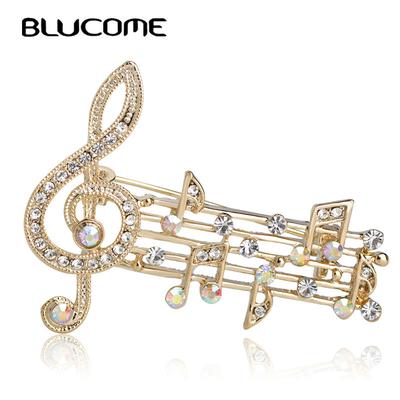Большие броши Full Crystal Music Note для женщин Размер: 3,6 * 4,7 см