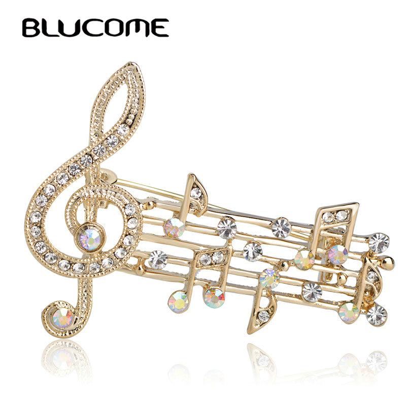 Большие броши Full Crystal Music Note для женщин Размер: 3,6 * 4,7 см