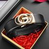 New Men'S Belt Alloy Automatic Buckle Belt Men'S Business Leather Belt Direct Supply