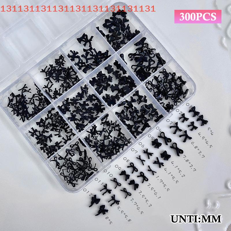 12 Grids Colorful Bowknot Set Resin Ribbon Nail Art Accessories Decoration DIY Manicure Mini Nail Gems
