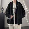 Men's Trendy Loose-Fit Gray Knitted Cardigan Jacket, Autumn/Winter 2023
