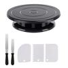 1/6pcs Cake Turntable Set with 2 Frosting Spatula 3 Icing Smoother Scraper Cake Decorating Kit Baking Supplies Kit For Party