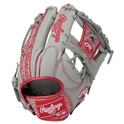 Rawlings CLOUD METAL GR5FHCN62 Бейсбольная перчатка для броска HOH®, Мягкая, Для инфилдера, Серый/Алый, 11,25 дюйма, Для правшей
