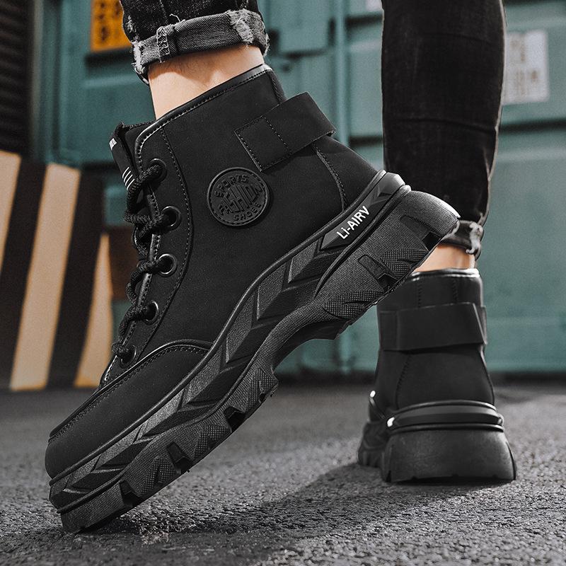 Autumn and Winter New High-top Shoes Martin Leather Boots Tooling Boots Men's Recreational Locomotive Boots Labor Insurance Shoes Men's