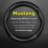 No Smell Thin For Ford Mustang Steering Wheel Cover Genuine Leather Carbon Fiber Fit 2.3 EcoBoost 5.0 V8 GT