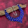 Blue Sapphire Necklace, Handmade Gemstone Necklace, 925 Solid Sterling Silver Necklace Antique Jewelry, For Engagement Gift
