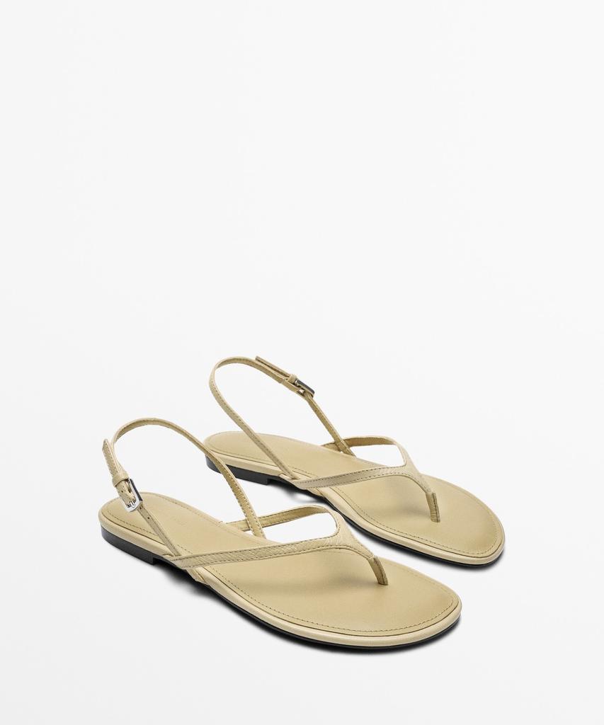 Кожаные сандалии на плоской подошве Massimo Dutti