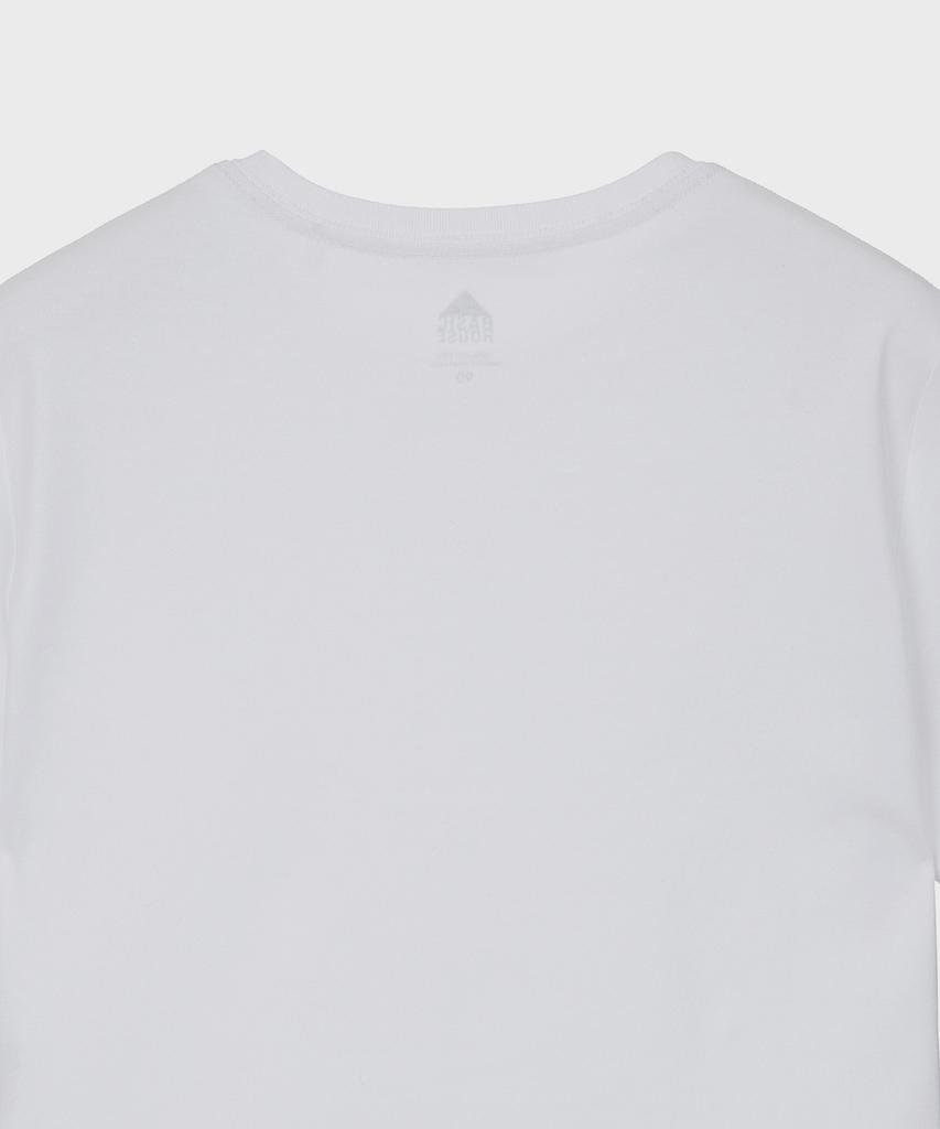 BASIC HOUSE Women'S Round Cropped Short Sleeve T-Shirt White Lats0202