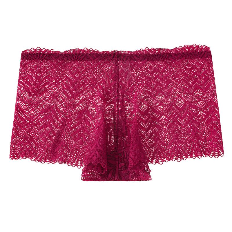 CINOON Сексуальные женские трусики кружевные трусы средней талии в форме листа полые боксеры нижнее белье однотонное дышащее нижнее белье