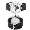 Salvatore Marra Chronograph Rubber Watch Men's 10 ATM Water Resistant Black & White Date Display with Cleaning Cloth