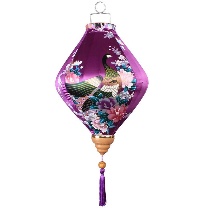 12/14 дюймов китайский традиционный стиль шелковый фонарь ретро павлин узор подвесной фонарь Вьетнам Япония весенний фестиваль вечеринка декор