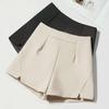 Women's High-Waist Black Chiffon A-Line Shorts - Slim, Loose Fit for Spring and Autumn 2022.