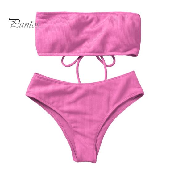 1 комплект, стильный эластичный комплект бикини без рукавов, бикини с разрезом, летний пляжный купальный костюм, женская одежда