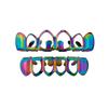 2Pcs/Set Hip Hop Dental Grills Glossy Simple Hollow Teeth Grillz Braces Trendy Classic Hollowed-Out Teeth Caps for Women Men