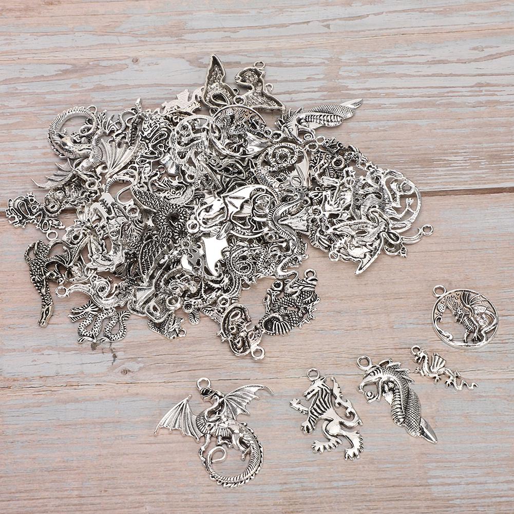 70Pcs/Set Dragon Pattern Bracelet Hand-Made Accessories Kit  Pendants Accessories