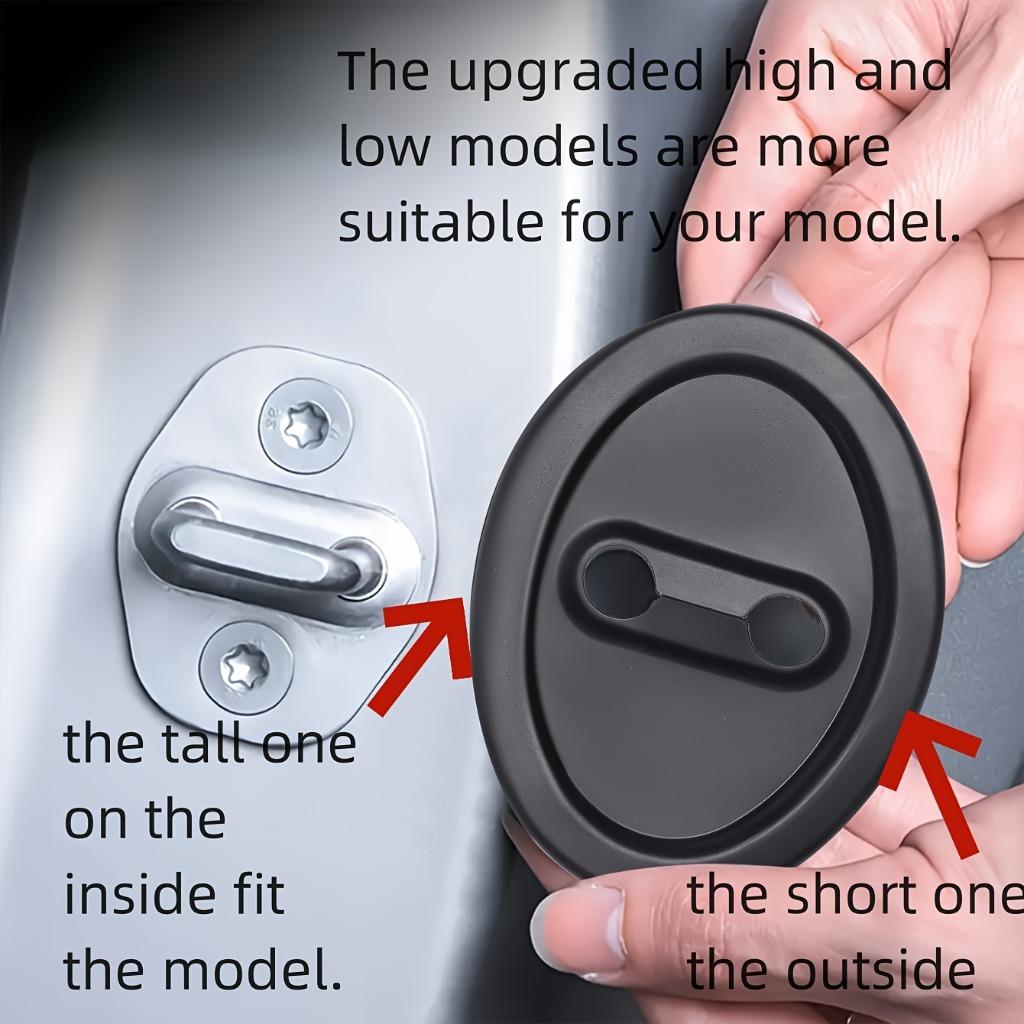 4 шт. черных амортизирующих накладок на двери автомобиля - защита от столкновений и шумоподавление, защитные наклейки на дверные замки для улучшенной защиты автомобиля