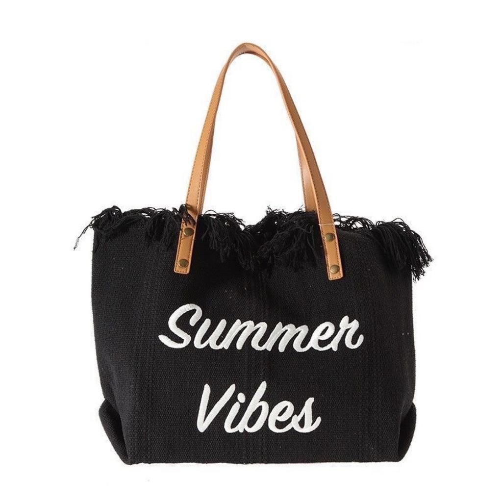 Large Capacity Handbag Woman Bag Design Simple Travel Beach Tote Bag Tassel Letter Embroidery Fashion Shoulder Bags 2025
