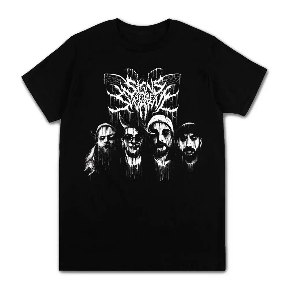 Винтажная футболка с принтом рок-группы Deathcore Signs of The Swarm, короткий рукав, модная повседневная уличная одежда, мужская футболка