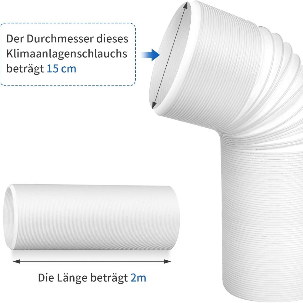Exhaust Hose 150mm, 2m White PVC Hose For Air Conditioning / Exhaust Hose / Exhaust Hood
