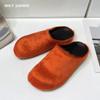 2024 New Real Leather Fur Slippers Women Mule Runway Flats Thick Sole Leisure Luxury Designer Brand Horsehair Shoes Ladies