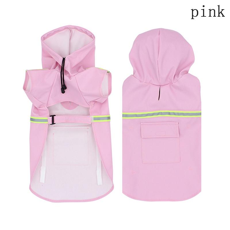 Дождевик для собаки Весенне-летняя одежда Плащ-накидка Светоотражающая полоса Дождевик для питомца Непромокаемый дождевик для собаки с капюшоном