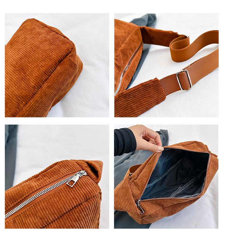 Большая ретро вельветовая холщовая сумка-тоут на плечо для женщин 2023 - Повседневная сумка кроссбоди для студентов