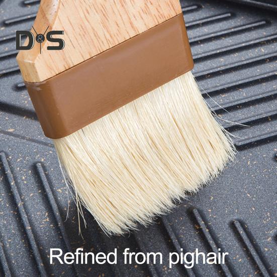 Пищевая деревянная ручка, щетка для барбекю, устойчивая к высоким температурам щетина, устойчивая к масляному покрытию, щетка для гриля, инструмент для выпечки