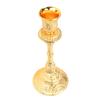 Gold Candlestick Holder Vintage Alloy Exquisite Carving Decor Metal Pillar Candlestick for Dining