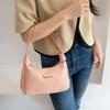 Solid Color French Underarm Bag Large Capacity Texture Handbag Storage Bag PU Hobo Bag Travel