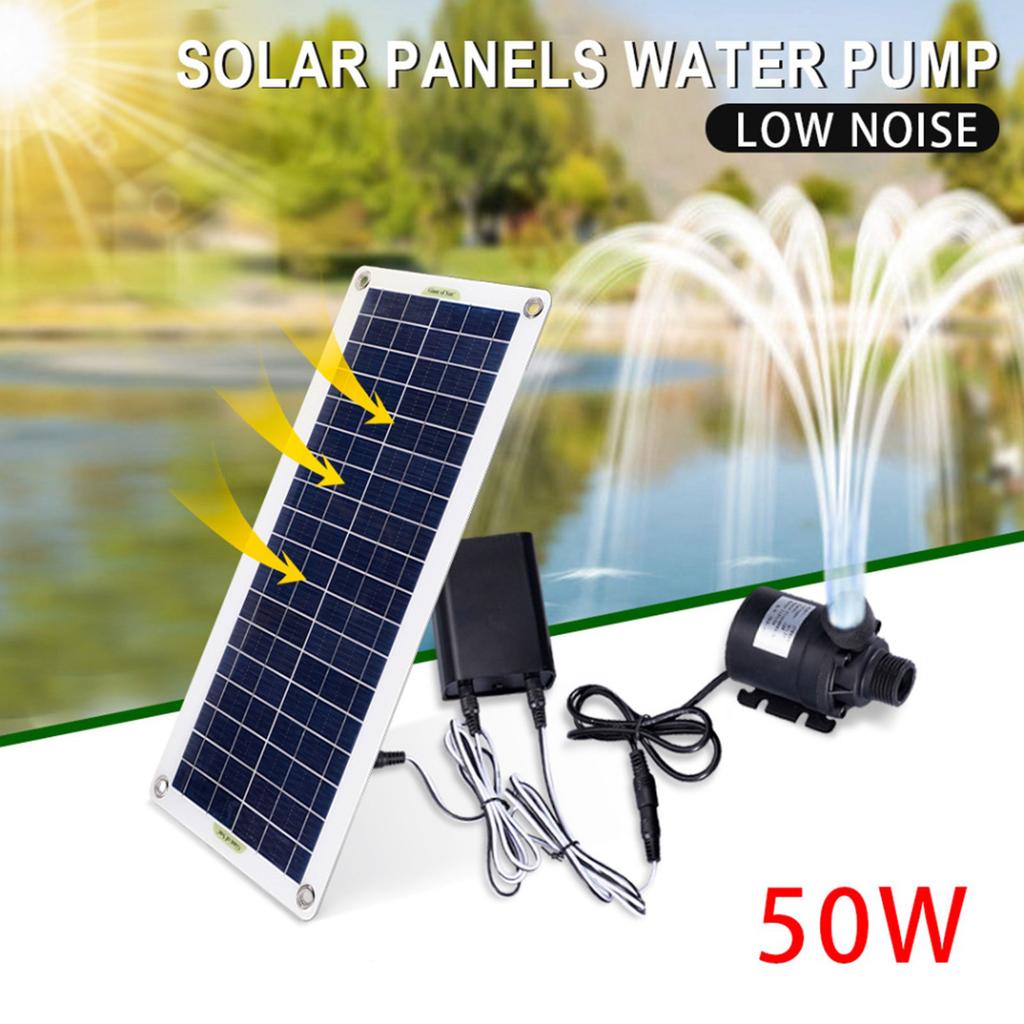 Multipurpose 100W Solar Power Water Pump for Pond Fountains Hydroponics Lift Energy Storage Box Quiet Operations