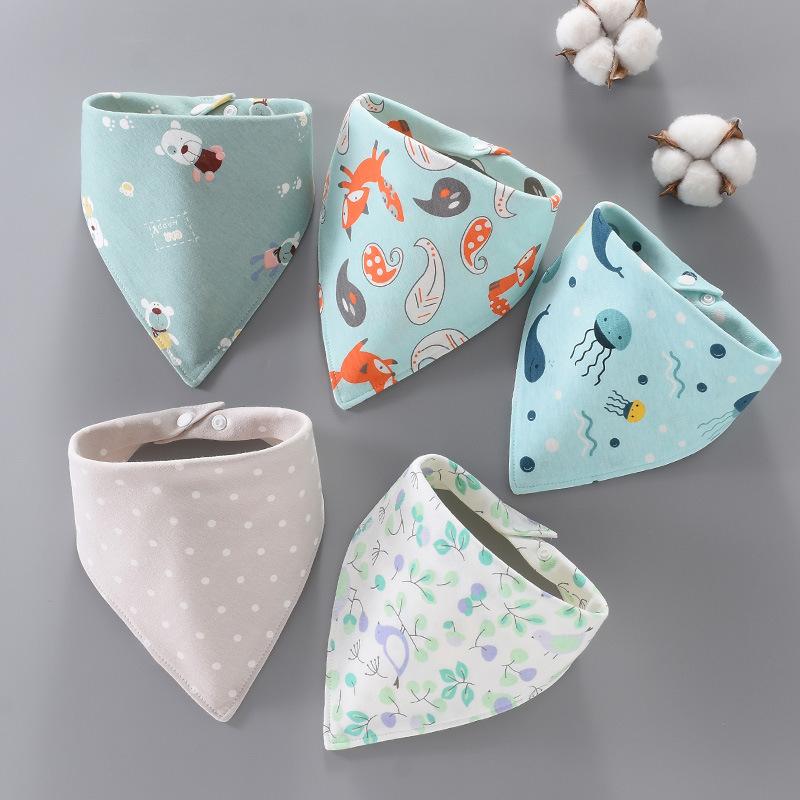 Baby Bibs 5 Pack Baby Bandana Drool Bibs Cotton for Unisex Boys Girls Babador Feeding Smock Infant Burp Cloth Baby Saliva Towel
