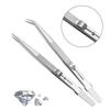 Stainless Steel Precision Tweezers Adjustable Slide Lock Antistatic Jewelry Eyebrow Craft For Electronic Component Repair Tools