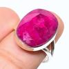 Red Ruby(Simulated) Gemstone Handmade 925 Sterling Silver Gift Ring S.7.5 K6p71