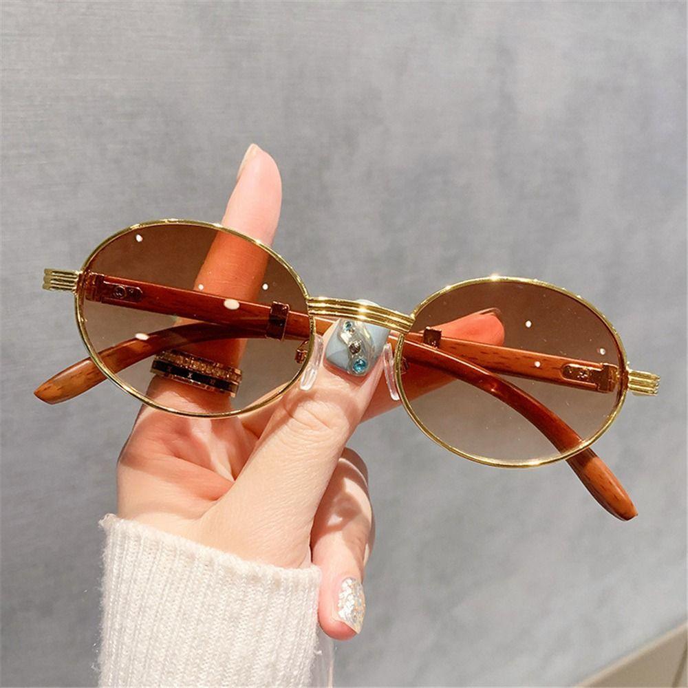 Fashion Small Frame Vintage Round Sunglasses Classic Luxury Oval Sun Glasses Trendy UV400 Shades for Women & Men