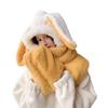 Thicken Plush Scarf Hat Gloves Set Keep Warm Plush Scarf Cute Hooded Scarf  Women Girls
