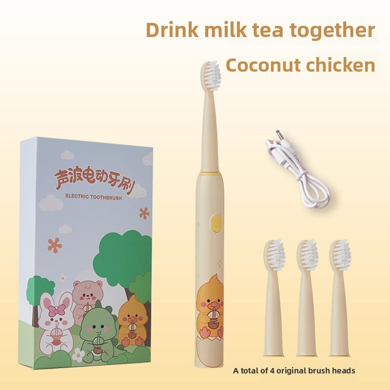 Children's Electric Toothbrush DuPont Antibacterial Soft Bristle Brush Head USB Charging Safe and Waterproof for Children