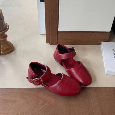 Версия из овчины~ Туфли Мэри Джейн из натуральной кожи женские супермягкие с круглым носком на плоском каблуке с вырезами супермягкие маленькие кожаные туфли