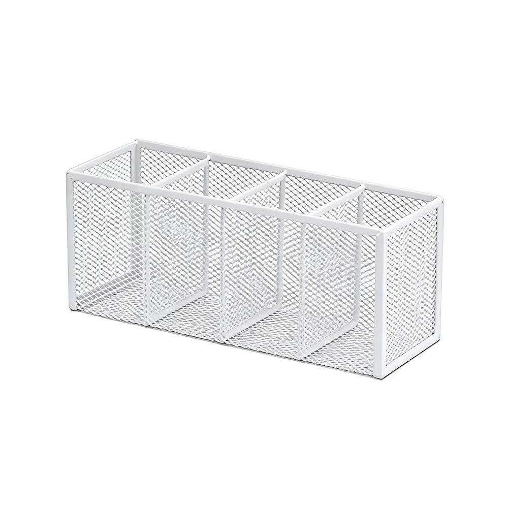 Modern Mesh Desk Organizer 3/4/5/6 Grids Pen Storage Box Multifunctional Pencil Holder Office Use