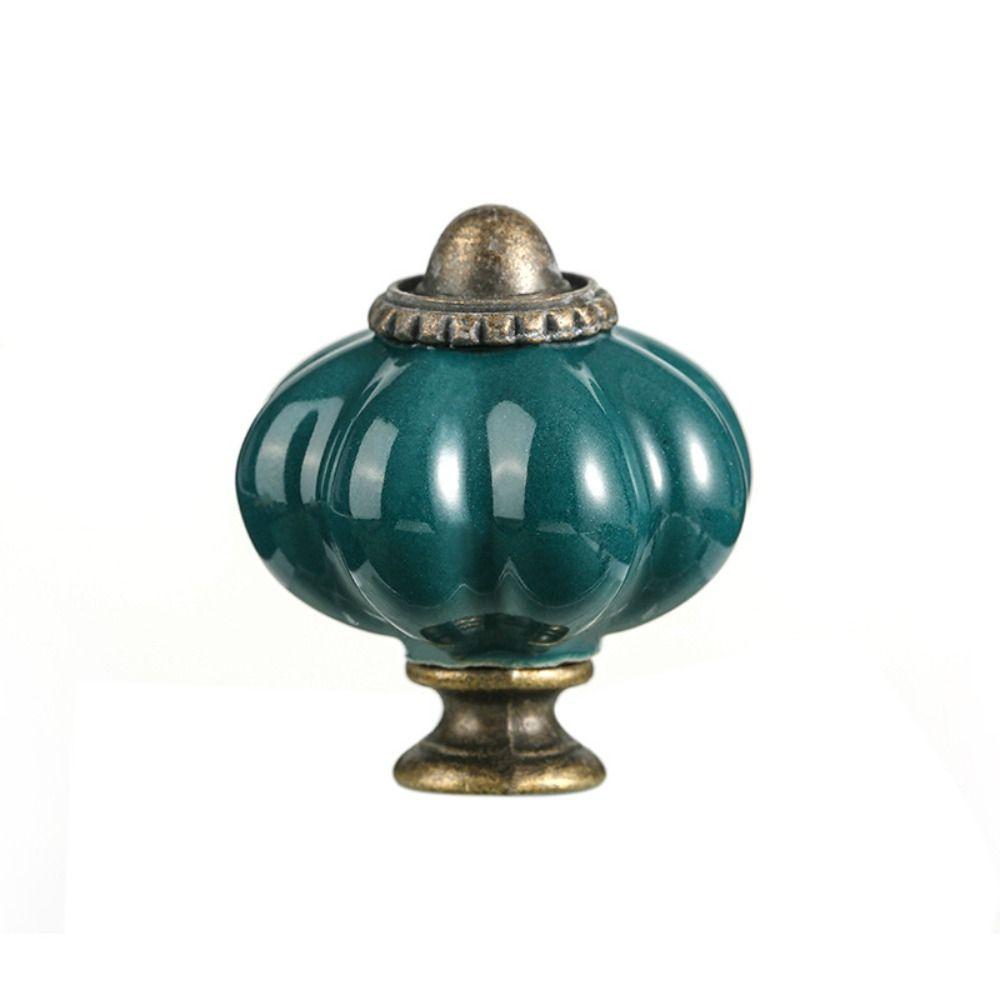 Single Hole Cabinet Knob Round Drawer Knobs Retro Ceramic Pumpkin Handle  Kitchen